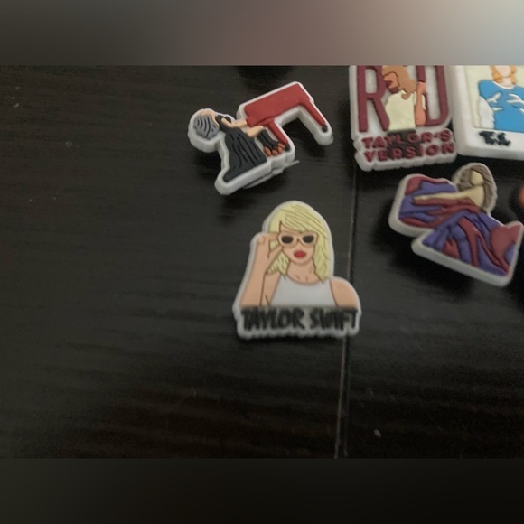 4/$25 Taylor Swift assorted croc charms. 17 included for the $. See pictures - Picture 3 of 3